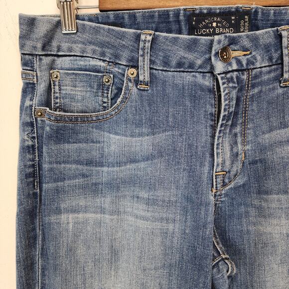 Lucky Brand Sweet Bootcut Jeans Size 10 30" Medium Wash Distressed Stretch Soft - Picture 3 of 14
